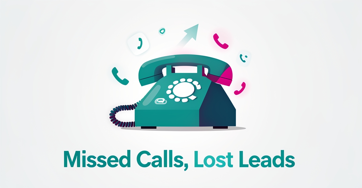 Flat illustration of a ringing phone with fading missed-call icons, symbolizing lost first aid training leads from unanswered calls.