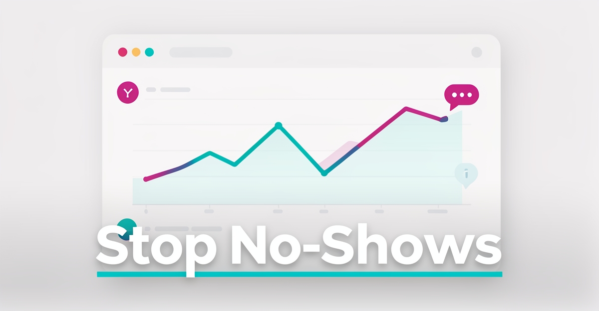 A minimalist digital dashboard with data graphs and alert icons, featuring the headline 'Stop No-Shows' in the lower third as a professional visual accent for a feed supplier website strategy article