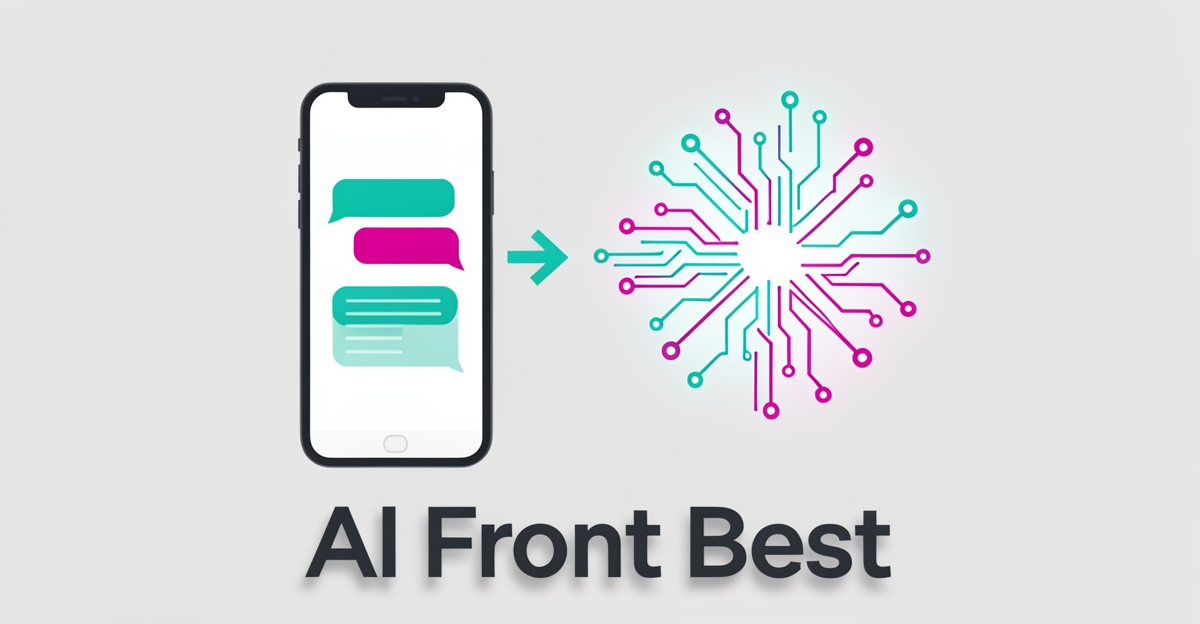 Flat illustration showing AI chat and neural network for automated clinic patient response.