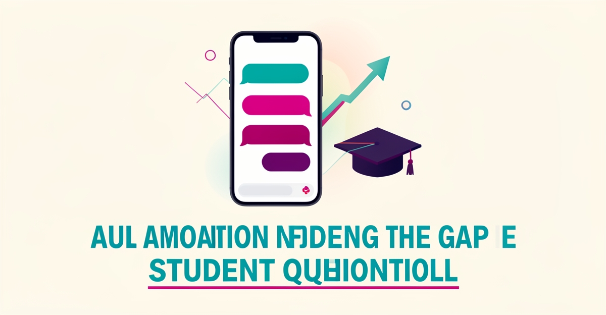 Flat illustration of a smartphone chat interface with teal and magenta accents beside an upward graph and graduation cap, headline reading Stop the Melt.