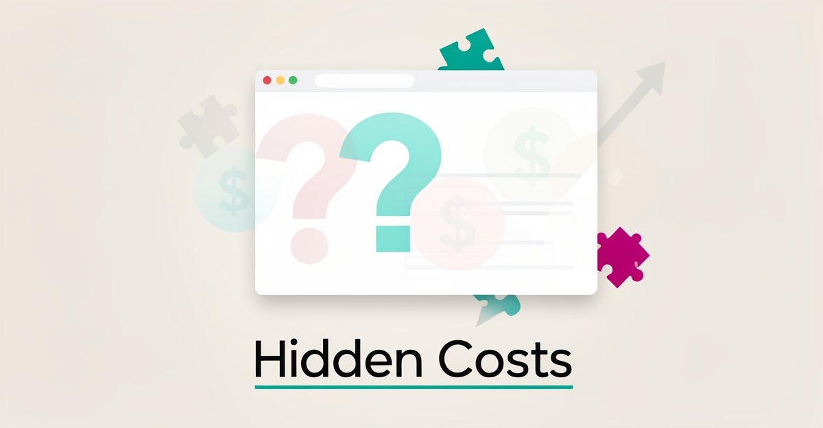 Flat illustration of a website with hidden pricing symbols and fading revenue, highlighting the cost of missing senior living care information.