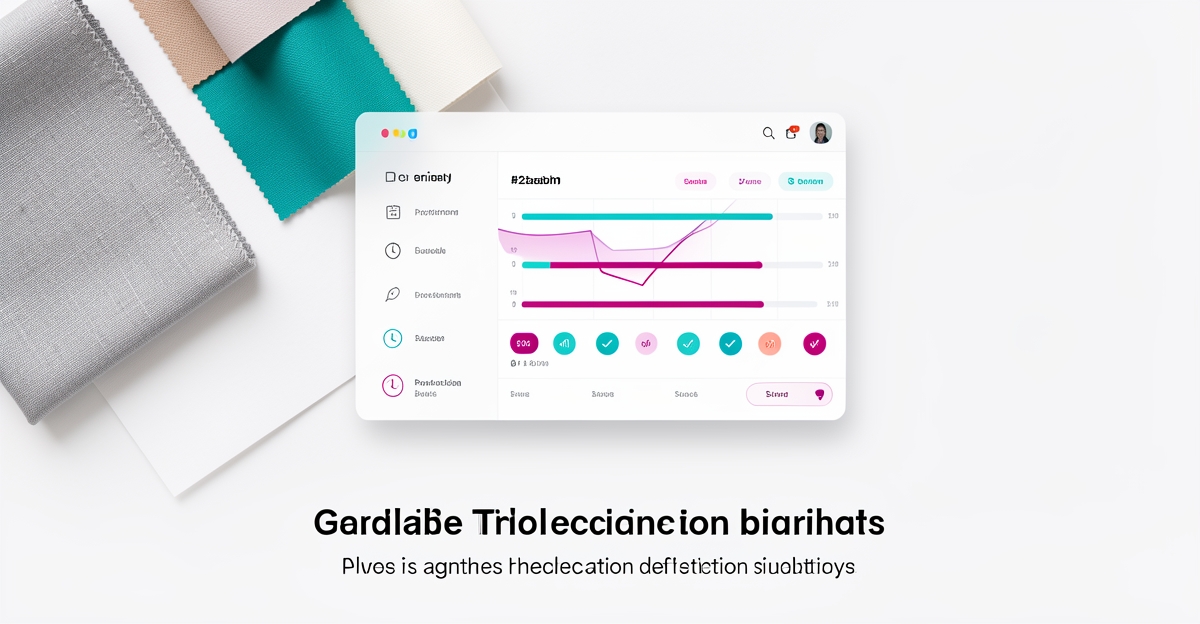 Flat illustration of fabric swatches and real-time production dashboard highlighting missing finishes impact on website conversions.