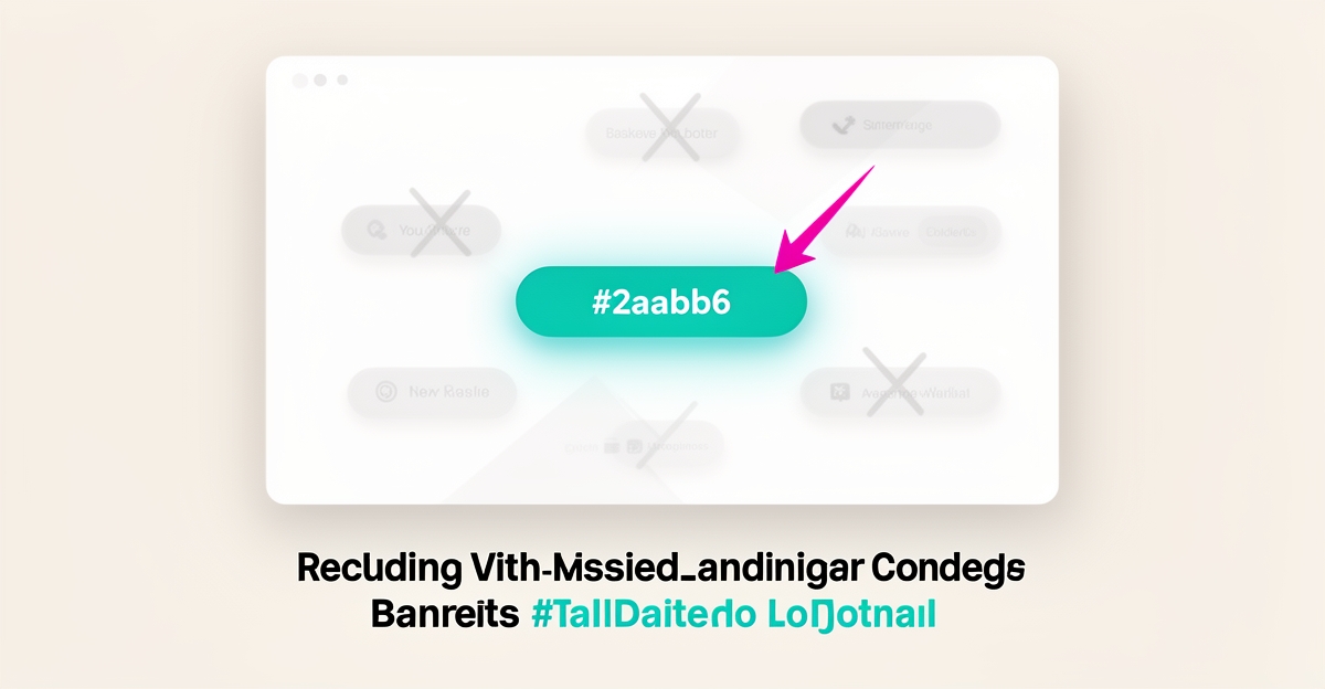 Flat illustration of a landing page with one bold teal call-to-action button amid faded cluttered buttons, headline reading One Clear CTA.