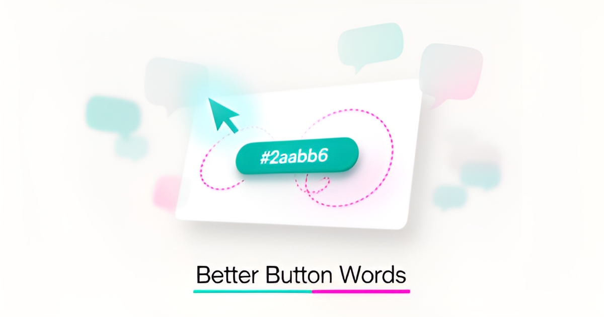 Flat illustration of a website button with flowing dotted guidance paths and speech bubbles, symbolizing conversational calls to action.