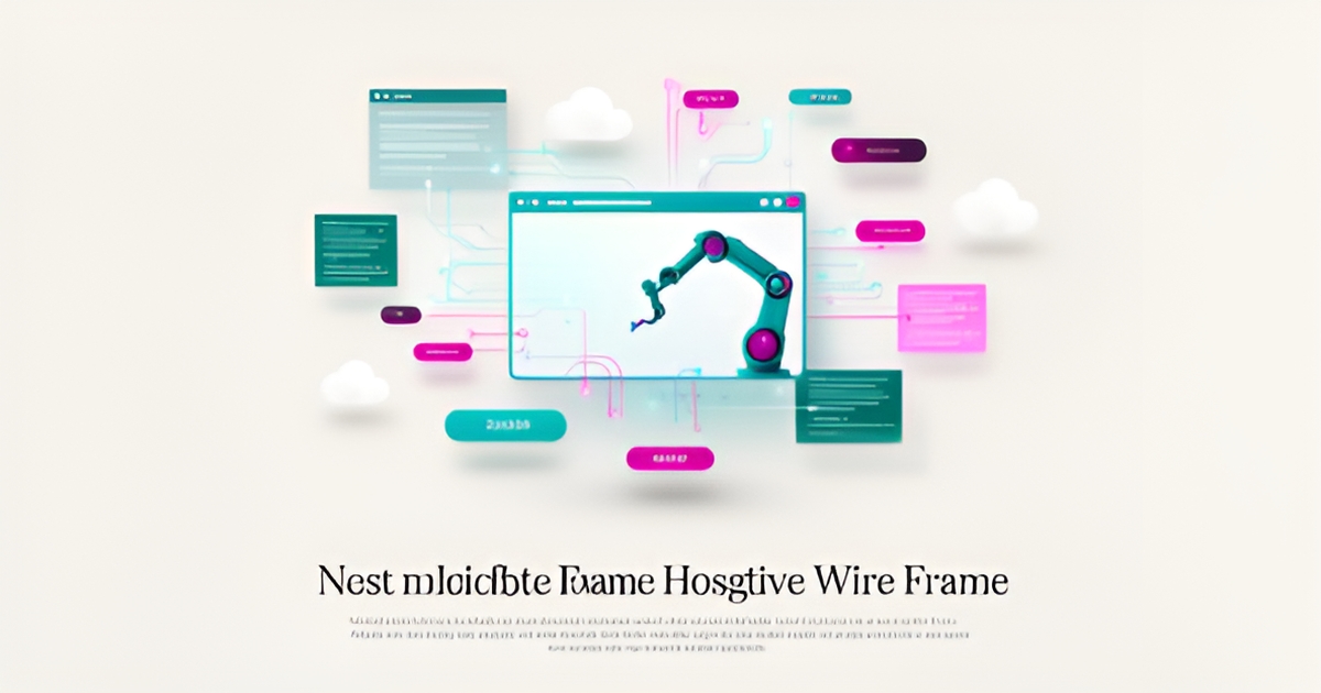 Flat illustration of website components assembling with teal and magenta accents, headlined Beyond AI Agents.