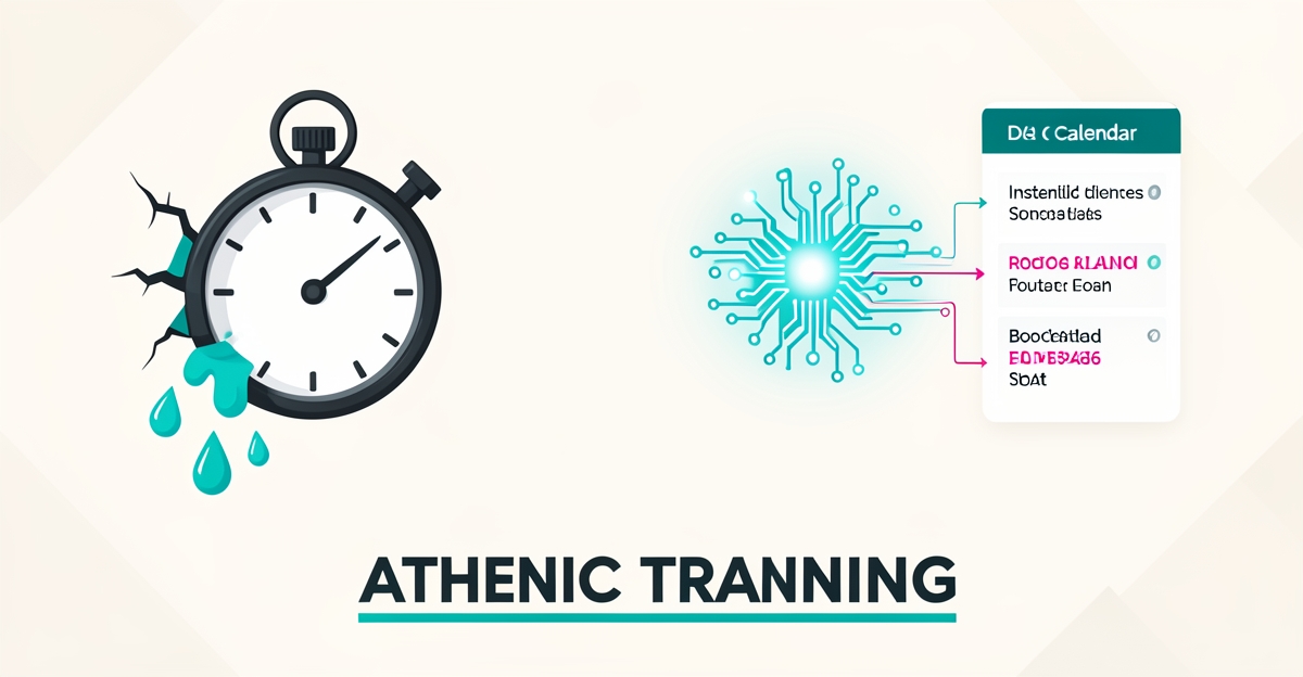 Flat illustration of a leaking lead funnel beside an AI system catching inquiries, symbolizing instant lead conversion for training facilities.