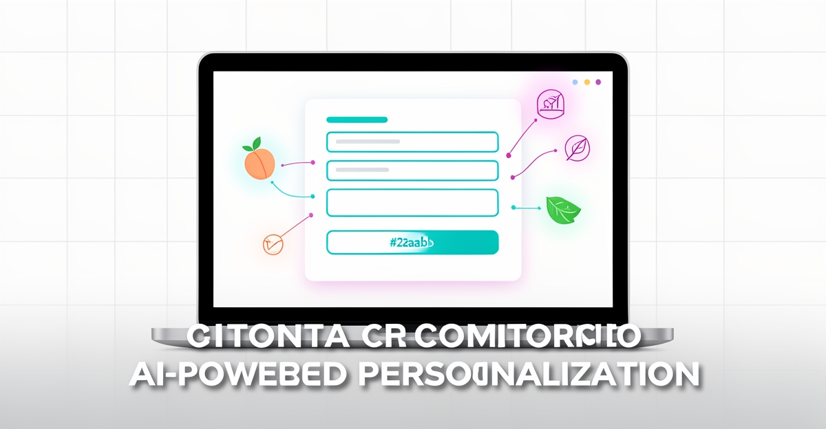 A minimalist flat illustration of a contact form enhanced with AI personalization and local flavor icons, illustrating how specialty food producers can capture regional leads.