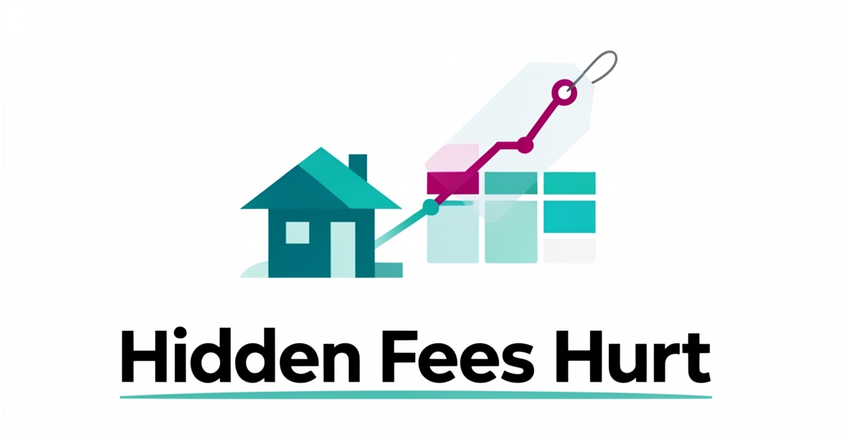 Flat illustration of a beach house with a rising pricing graph and transparent price tag, symbolizing seasonal pricing transparency for vacation rentals.