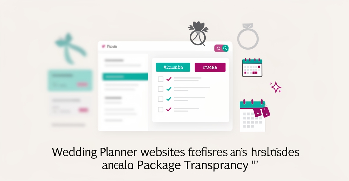 Flat illustration showing hidden wedding planner packages becoming transparent and structured for better visibility.