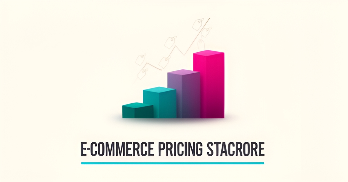 Flat illustration of ascending pricing tiers in teal and magenta representing BigCommerce's rising costs and hidden fees.