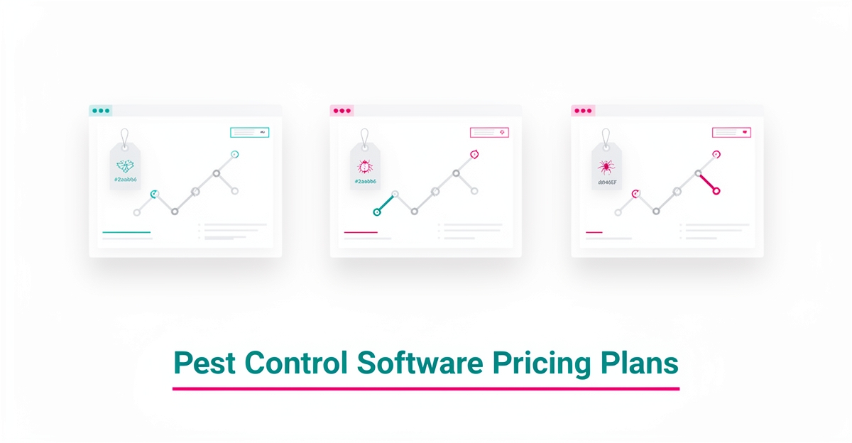 Minimalist flat illustration of three software pricing tiers with teal and magenta accents and a bold Real Costs headline.